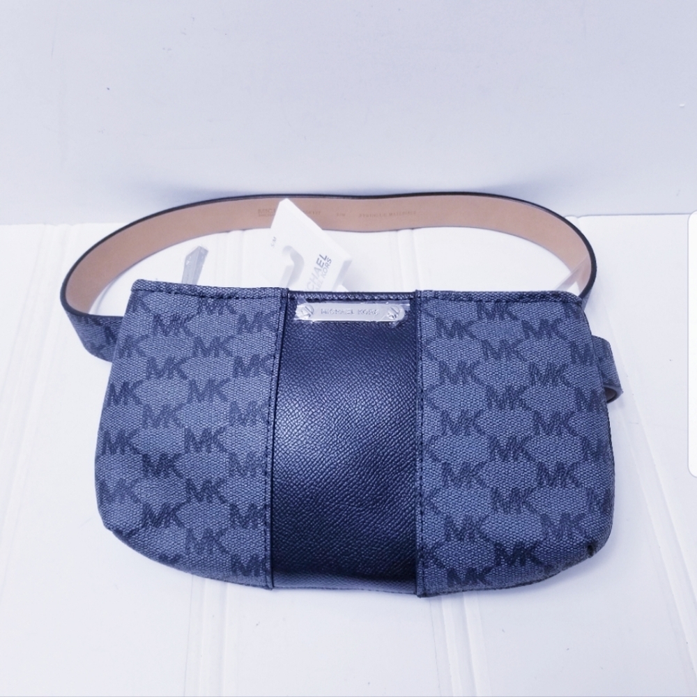 MICHAEL Michael Kors Black and Dark Gray Logo Belt Bag